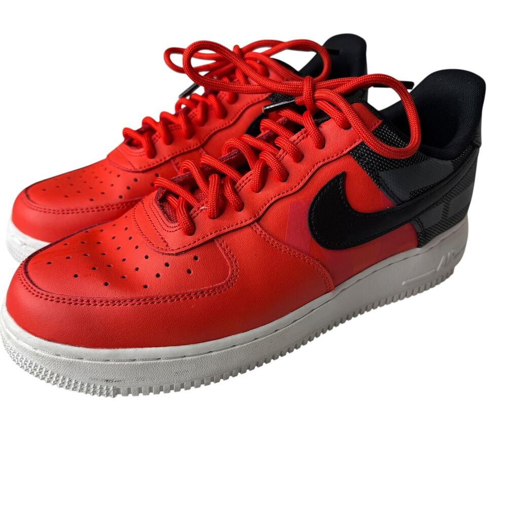 Nike Air Force 1 Low Mens 8.5 Habanero Red Black White Sneakers Tennis Shoes - Picture 10 of 11